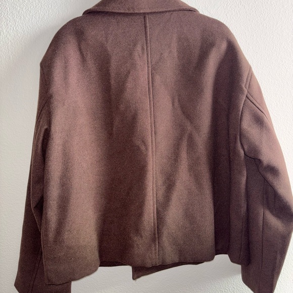 Zara women Brown Peacoat size M - Picture 6 of 6